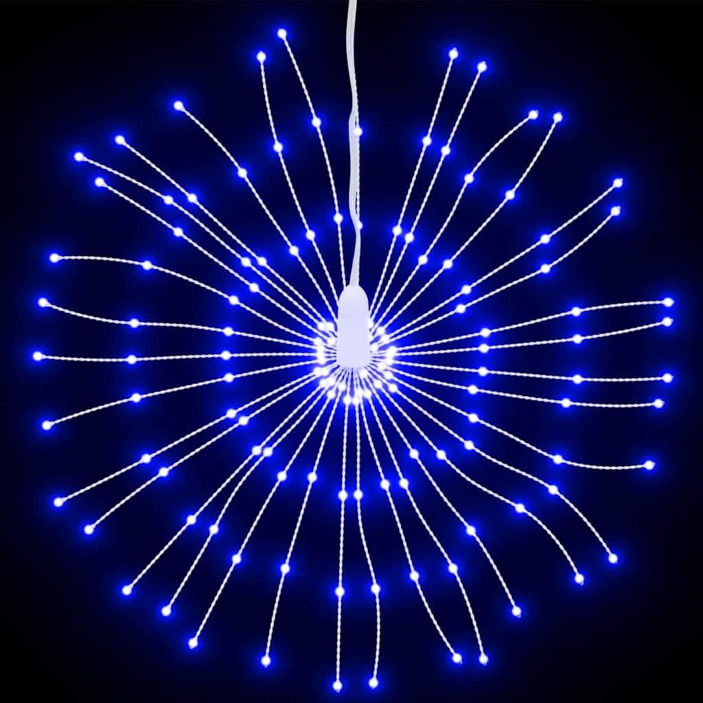 Weihnachtsbeleuchtung Feuerwerk 140 LEDs Blau 17 cm mit Fernbedienung Timer IP44 Außen Innen Dekoration für Garten Balkon Terrasse Haus Dach Fassade