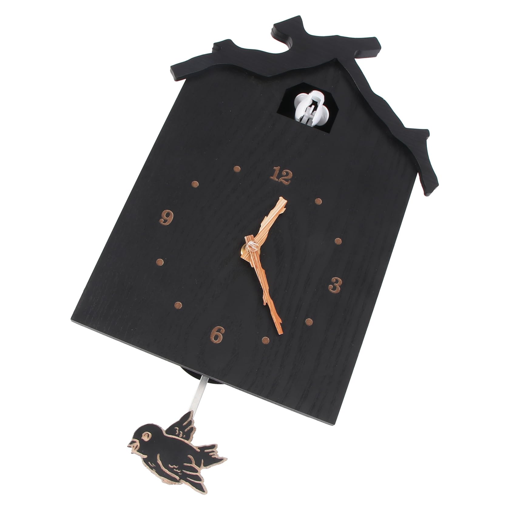 PRETYZOOM Reloj de Pared de Madera Creativo para Hogar Elegante con Timbre y Péndulo para Salas de Estar y Dormitorios