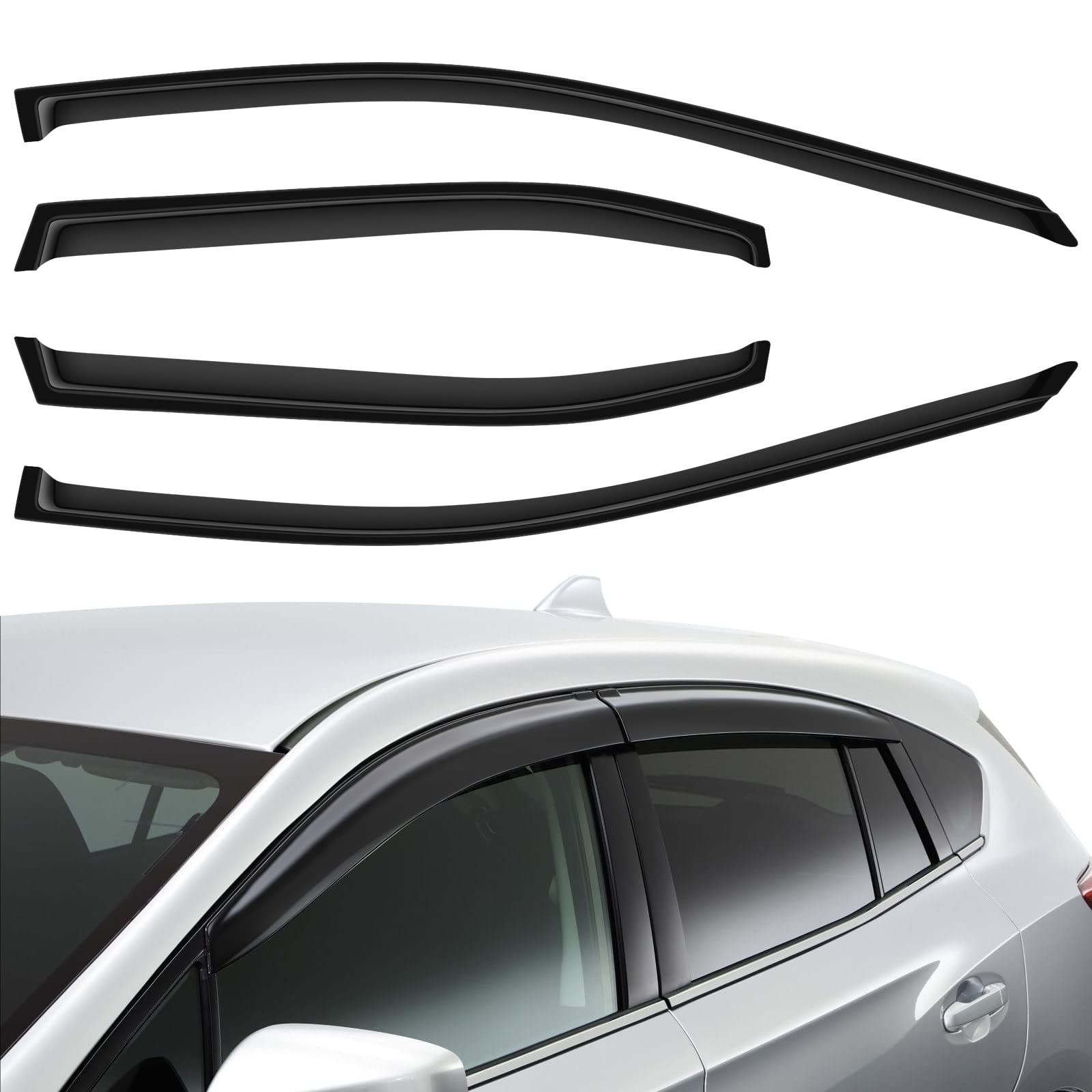 Dark Smoke Side Window Deflectors 4 Piece for Acura TSX 2004 2008