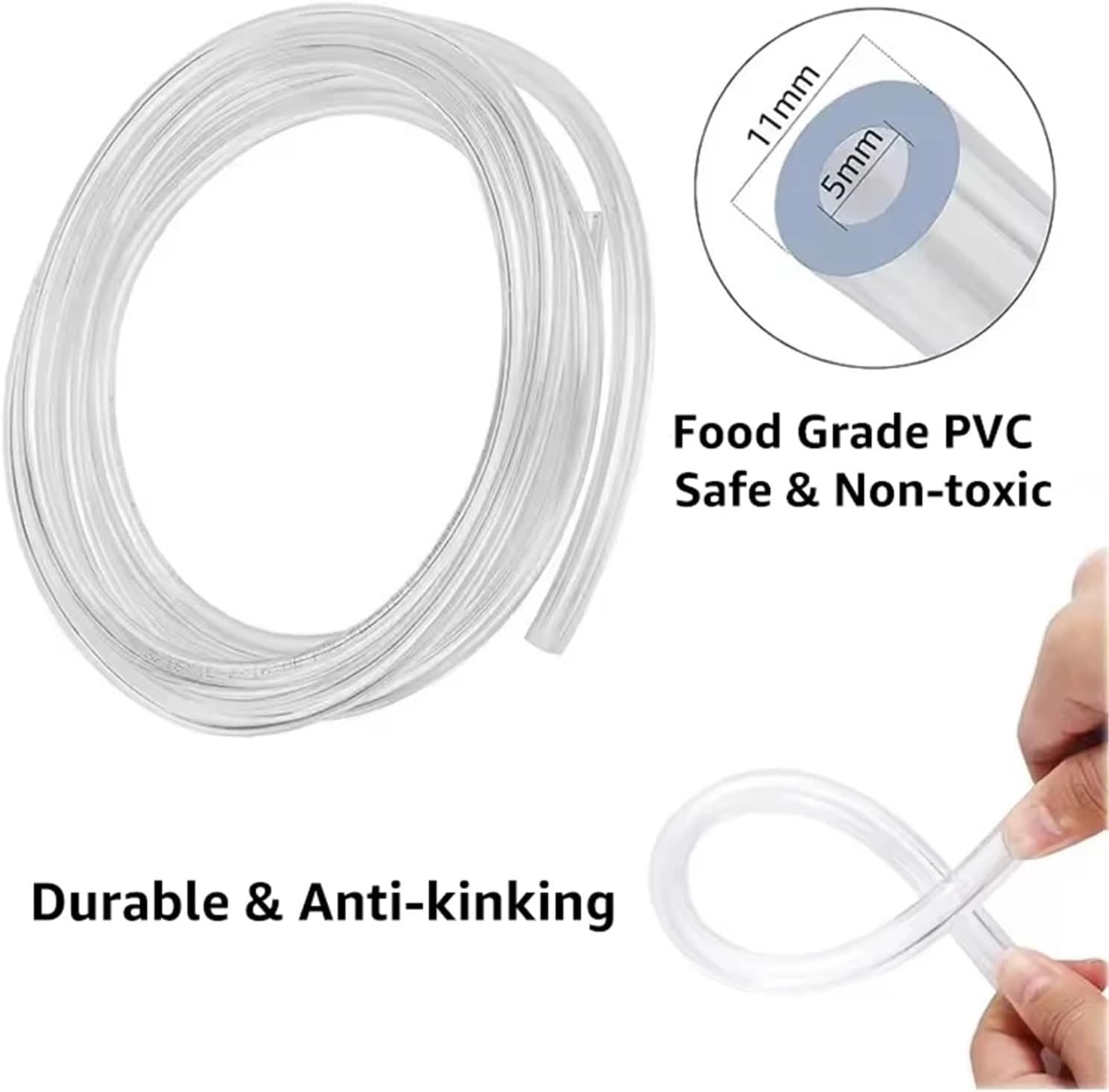 Beer Line Draft Beer Line Cleaning Kit 1/4" Barb Jumper 60cm PVC Hose for American Beer Tap(B)