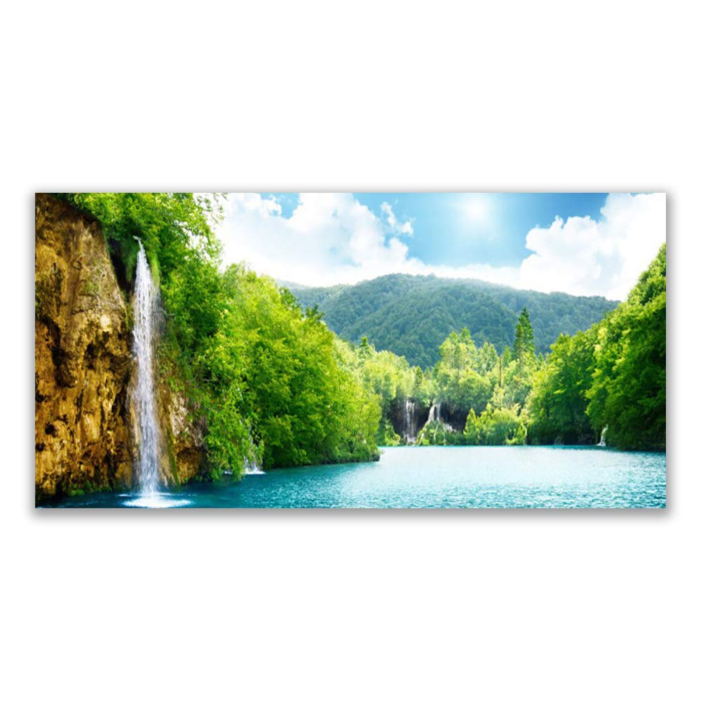 Impression sur toile 120x60cm grand tableau paysage montagnard décoration murale design