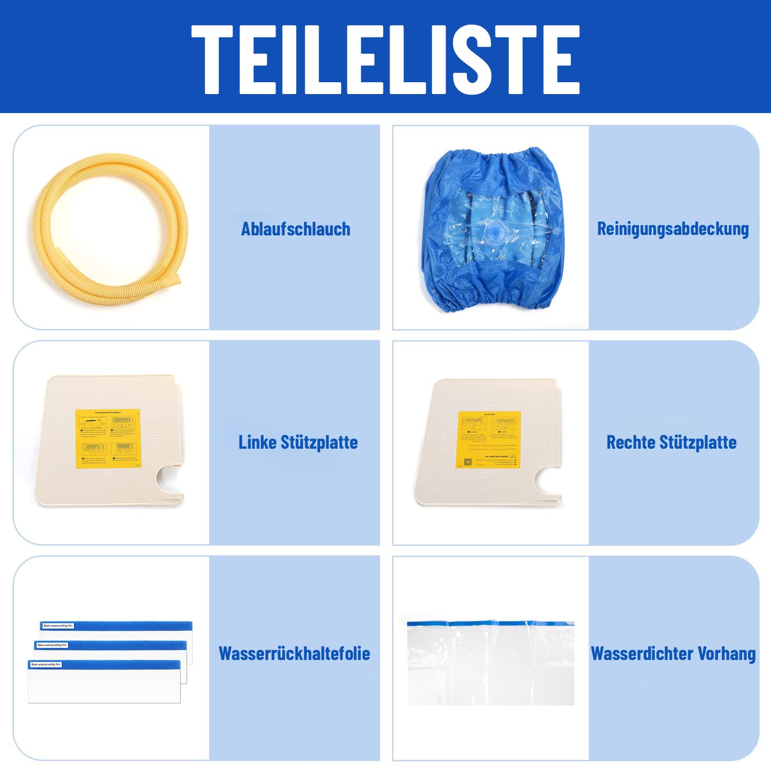 Split-Klimaanlagen Reinigungs-Set mit Wasserablaufschlauch, Wandmontage Klimagerät Schutzhaube, Auffangbeutel für Wartung & Reinigung, wasserdichte Staubschutzhülle