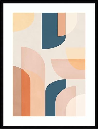 Amanti Art Lienzo decorativo para pared, diseño geométrico retro de Kathrin Pienaar, arte abstracto para pared, decoración moderna de mediados de