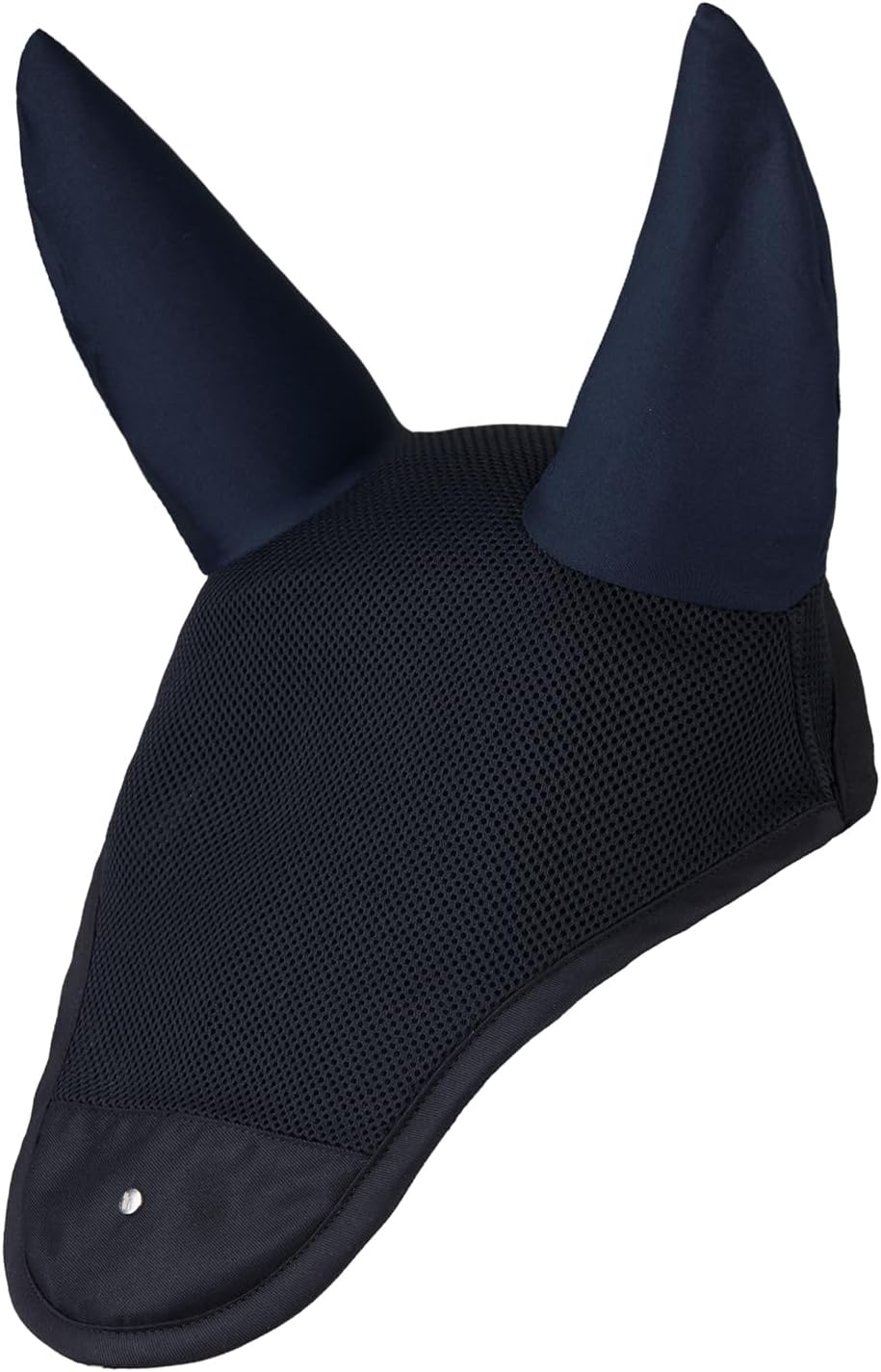 HORZE Phoenix Crochet Deep Front Horse Ear Net with Lycra Ear Covers - Dark Navy - Pony
