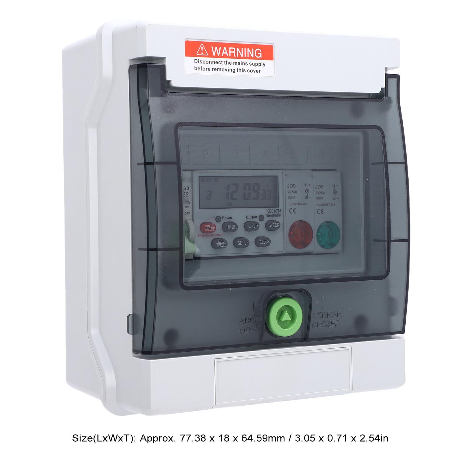 Wasserdichter Verteilerkasten für den Außenbereich, IP65 Staubdichter Elektrischer Zeitschaltuhr-Steuerschalter mit Programmierbarem Digitalen Timer für Straß