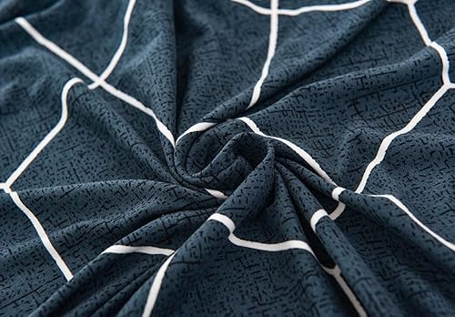 Miniatura 6 de LiveGo Funda de sofá en forma de L, 2 piezas, elástica y elástica de 3 plazas, protector de muebles con 4 fundas de almohada para sala de estar,