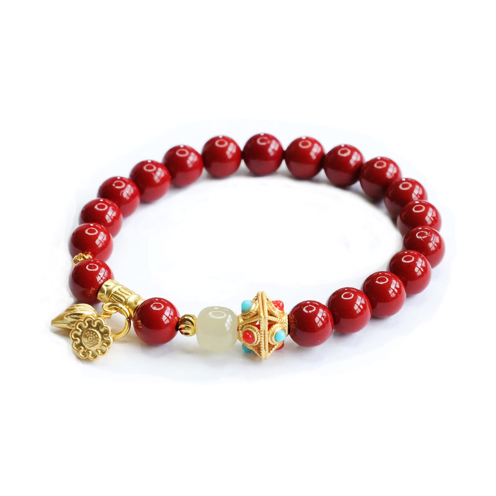 YNIYUJKL Lucky Bracelets,Fashion Jade Bead Accessories Tassel Pendants Bring Good Luck Prosperity Amulet Energy Charm Bracelets For Lovers Gifts Cinnabar