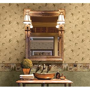 Chesapeake TLL01592B Attitash Deer Camp Wallpaper Border, Brown Chesapeake TLL01592B Attitash Deer Camp Wallpaper Border Brown