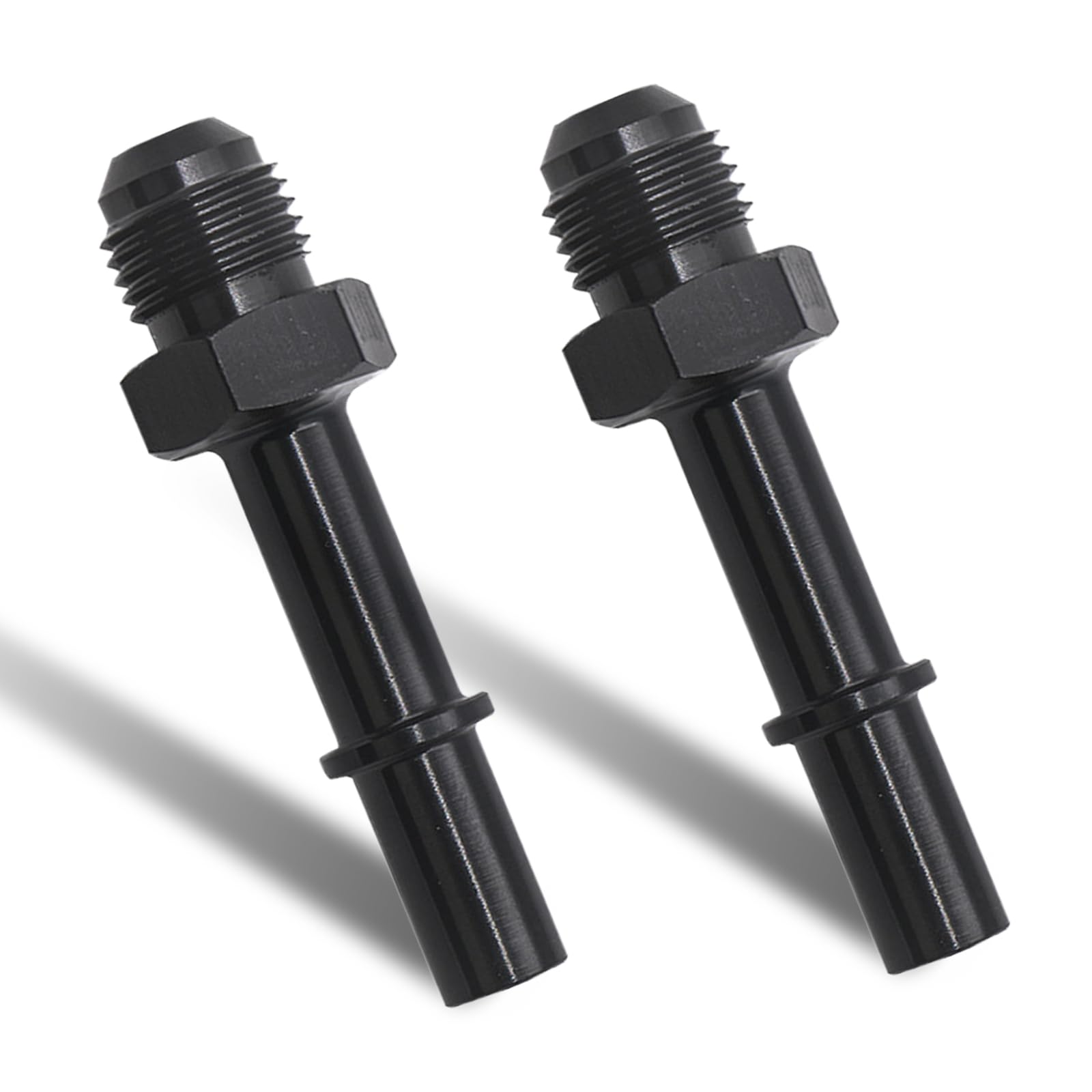 2 PCS Car AN6-3/8" Fuel Sub-pipeline Joint, Fuel Adapter, Push-on EFI Hose Fitting Adapter, Universal Accessories, Suitable for LS LS1 LS3 5/16 3/8 Hose Connector (Black)