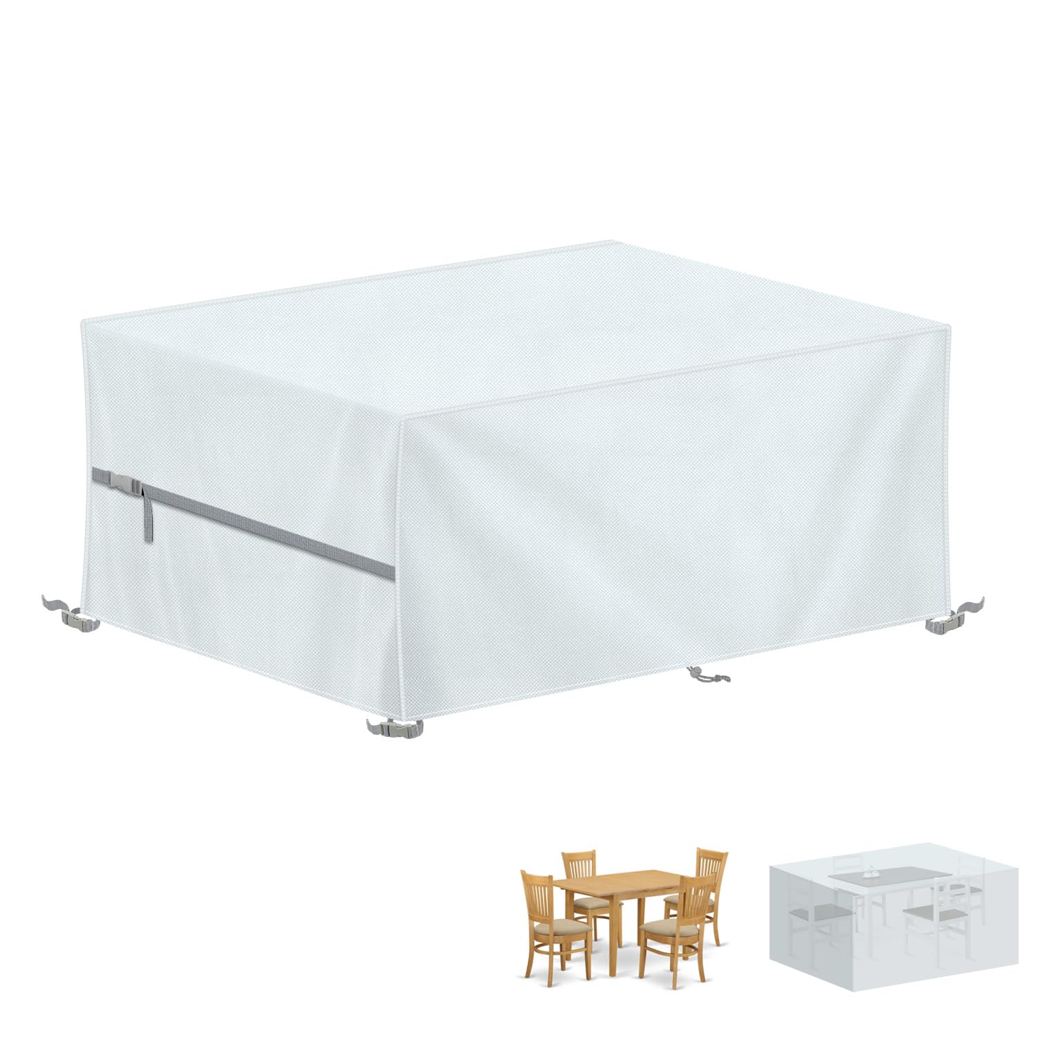 LAMUNI Copertura Tavolo Esterno Copritavolo da Giardino Impermeabile 140x80x75cm Copertura per Mobili da Giardino Tessuto Oxford 420D Coperture per Tavoli Esterni Telo Copri Tavolo da Giardino