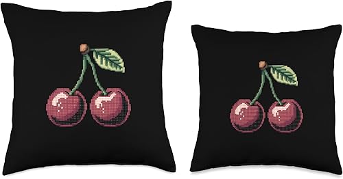Miniatura 3 de Retro Arcade 80s Pixel Cherries Gamer Costume Throw Pillow
