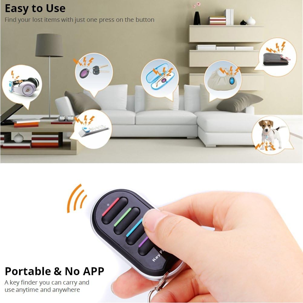 key findervodeson wallet finder smart trackerpet cat dog tracking phone and remote finder1 rf transmitter and 4 receivers wireless key rf item l