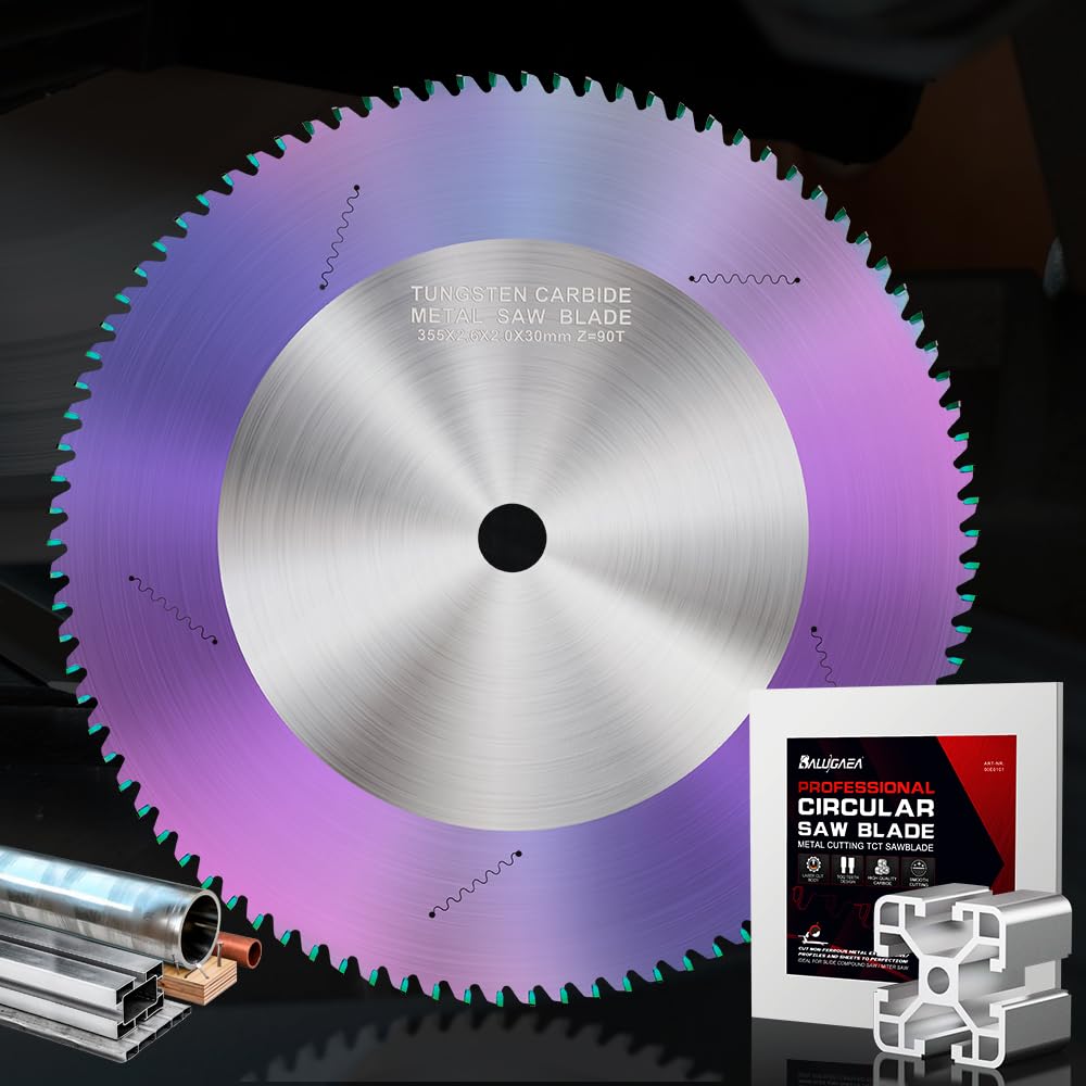Lama per sega circolare, 355 x 30 mm, per metallo, acciaio, ferro, 90 denti, in metallo duro, rivestimento ULTRA, per sega circolare da tavolo, sega, troncatrice, sega circolare da tavolo HM