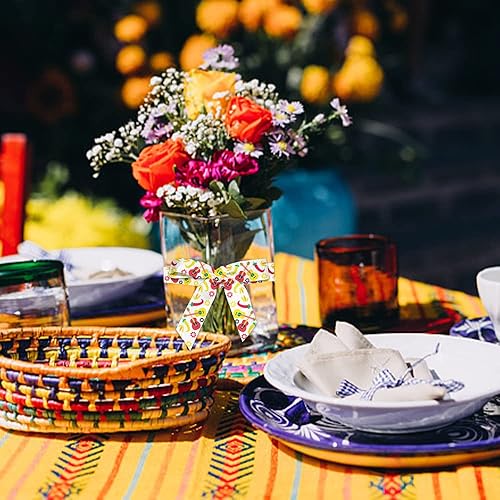 Miniatura 3 de 9 rollos de cinta de fiesta de 38 pulgadas, cintas de grogrén de serape mexicano, colorido, degradado, arcoíris, a rayas, piñata, cactus, guitarra,