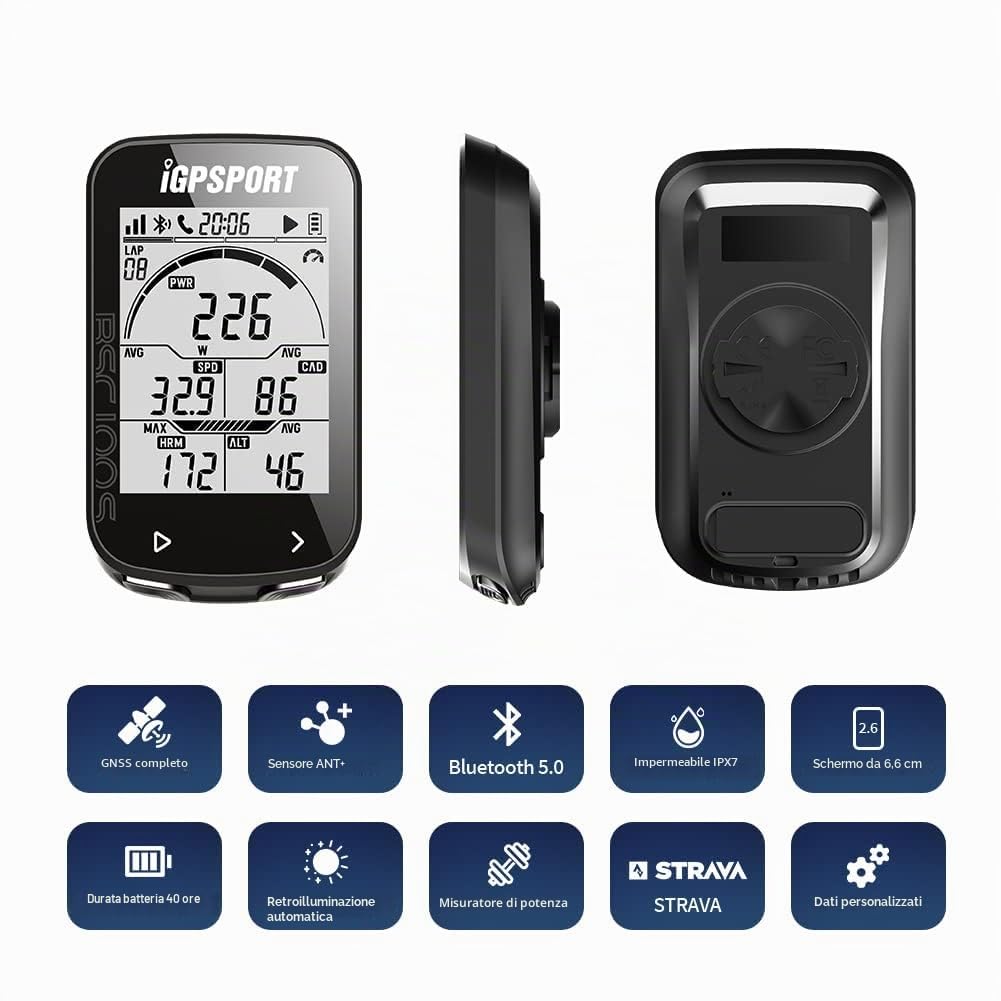 GPS Ciclocomputer con ANT+ iGPSPORT BSC100S Senza fili Impermeabile Computer da Bicicletta