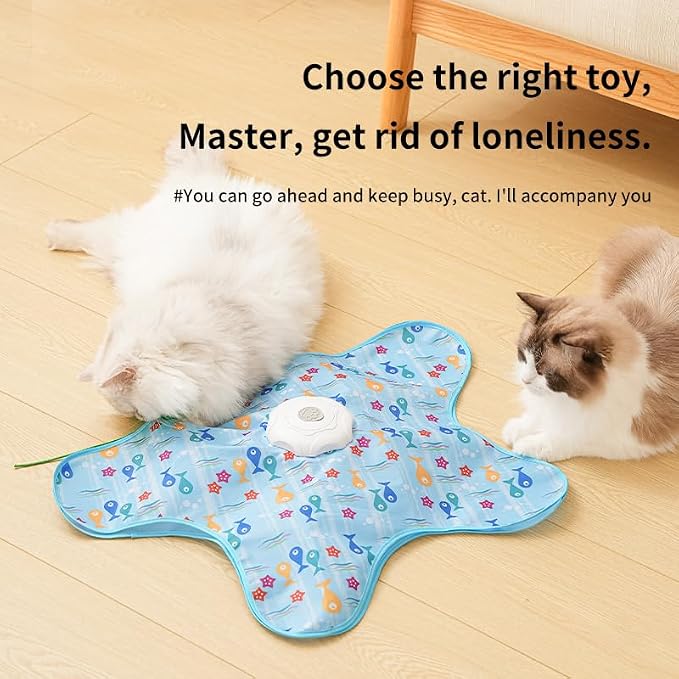 Juguete Automático Recargable para Gatos con Movimiento Interactivo Azul miniatura 7