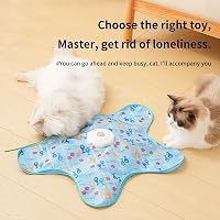 AQPU Rechargeable Automatic Cat Toy, 3-Mode Touch-Activated Interactive Toy with Random Motion, Concealed Feather & Squeaky Sound for Indoor Cats & Kittens (Blue) — image 7