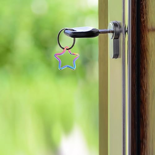 Miniatura 3 de VICASKY 10 llaveros artesanales únicos con forma de automóvil, mosquetones, anillo de organización para llavero de arco iris, accesorios de color,