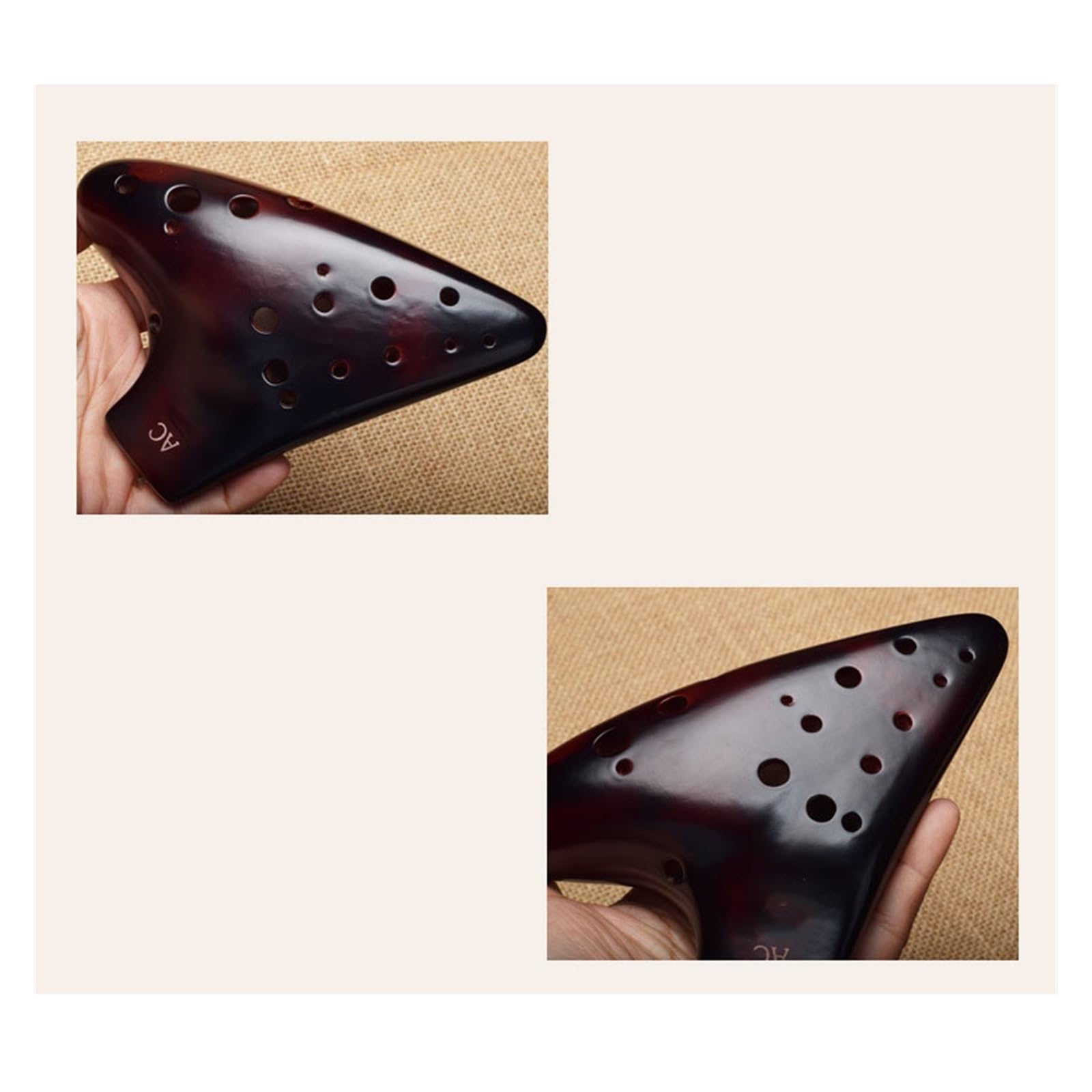 12 Otworowy Instrument Do Nauki Gry Na Ocarynie Alto Z Podwójną Piszczałką AC Ocarina Instrument Dla Początkujących