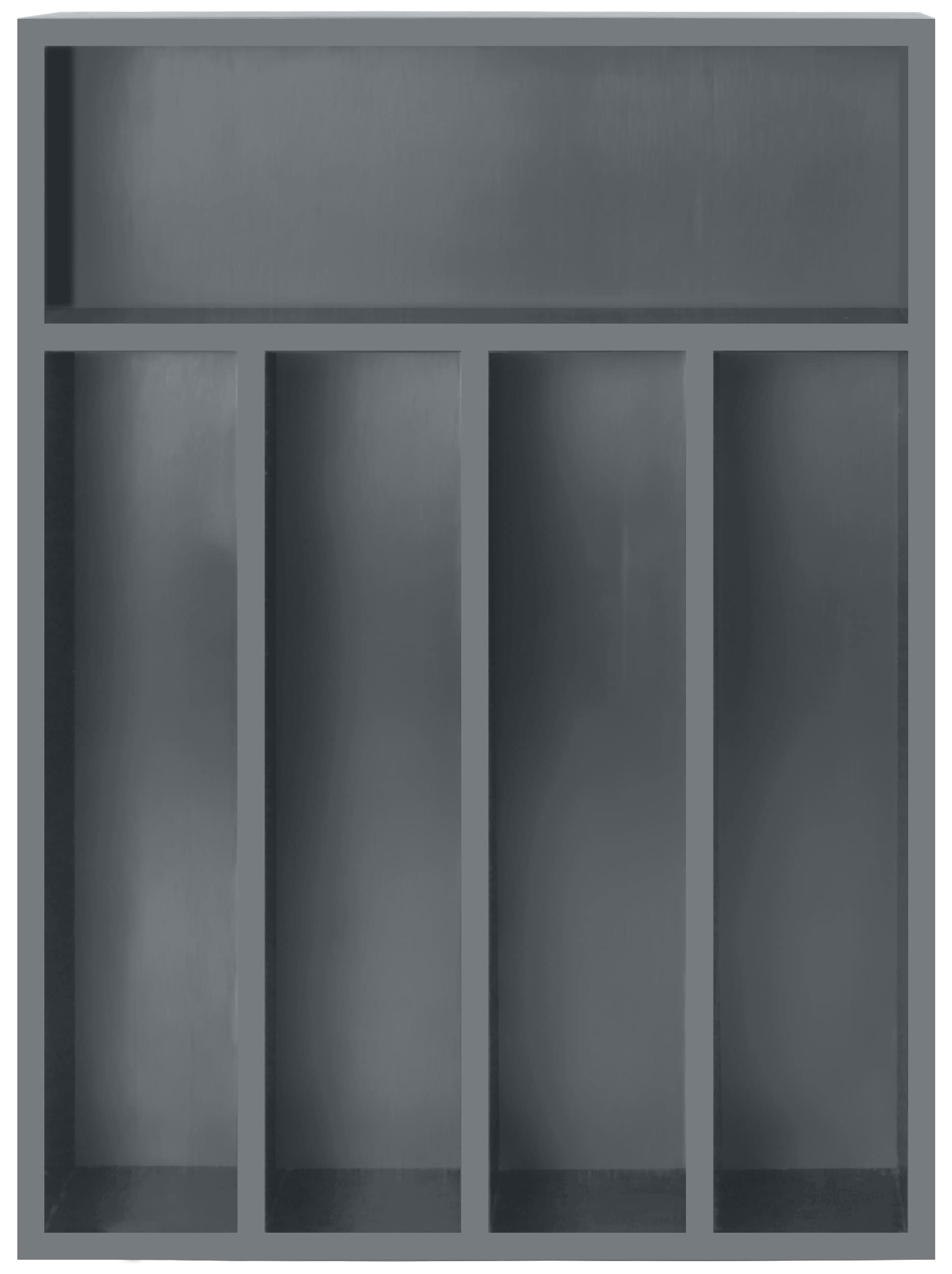 utopia kitchen silverware organizer, bamboo utensil drawer organizer for cutlery, utensils & flatware (5 compartment, grey) pack of 1
