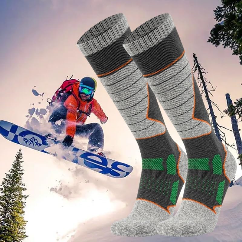 Warm Ski Socks for Men Women Winter Towel High-cut Outdoor Hiking for Circulation, Athletic Recovery & Travel