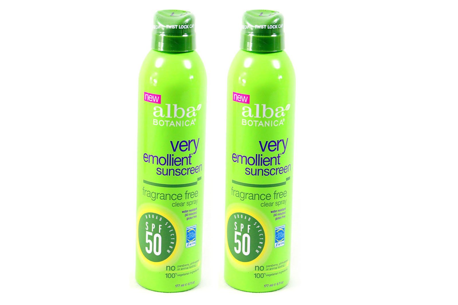 Alba Botanica Spf50 Sunscreen 6 Ounce Clear Spray Fragrance Fre 177ml 2 Pack