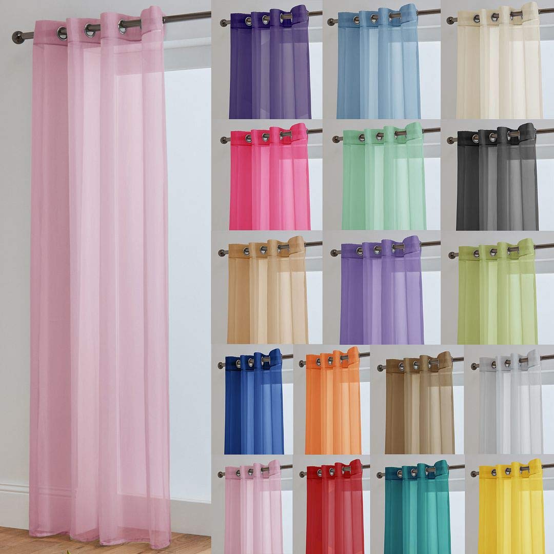 John Aird Lucy Voile Curtain - Eyelet - 1x Curtain Panel (Pink, 58" Wide x 81" Drop)