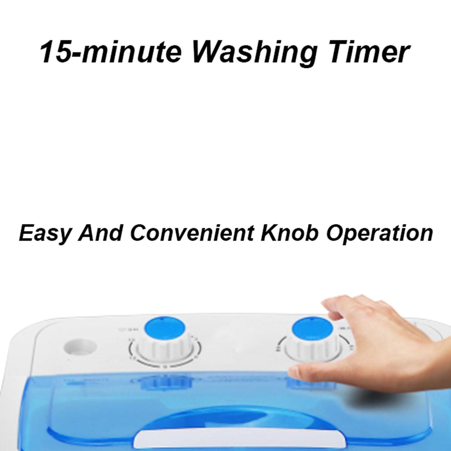 Mini Lavatrice Portatile Washing Machine, Lavatrice a Vasca Singola, Piccola Lavatrice per Biancheria Intima, Calze, Lavanderia 65x41x38 cm(Bianca)