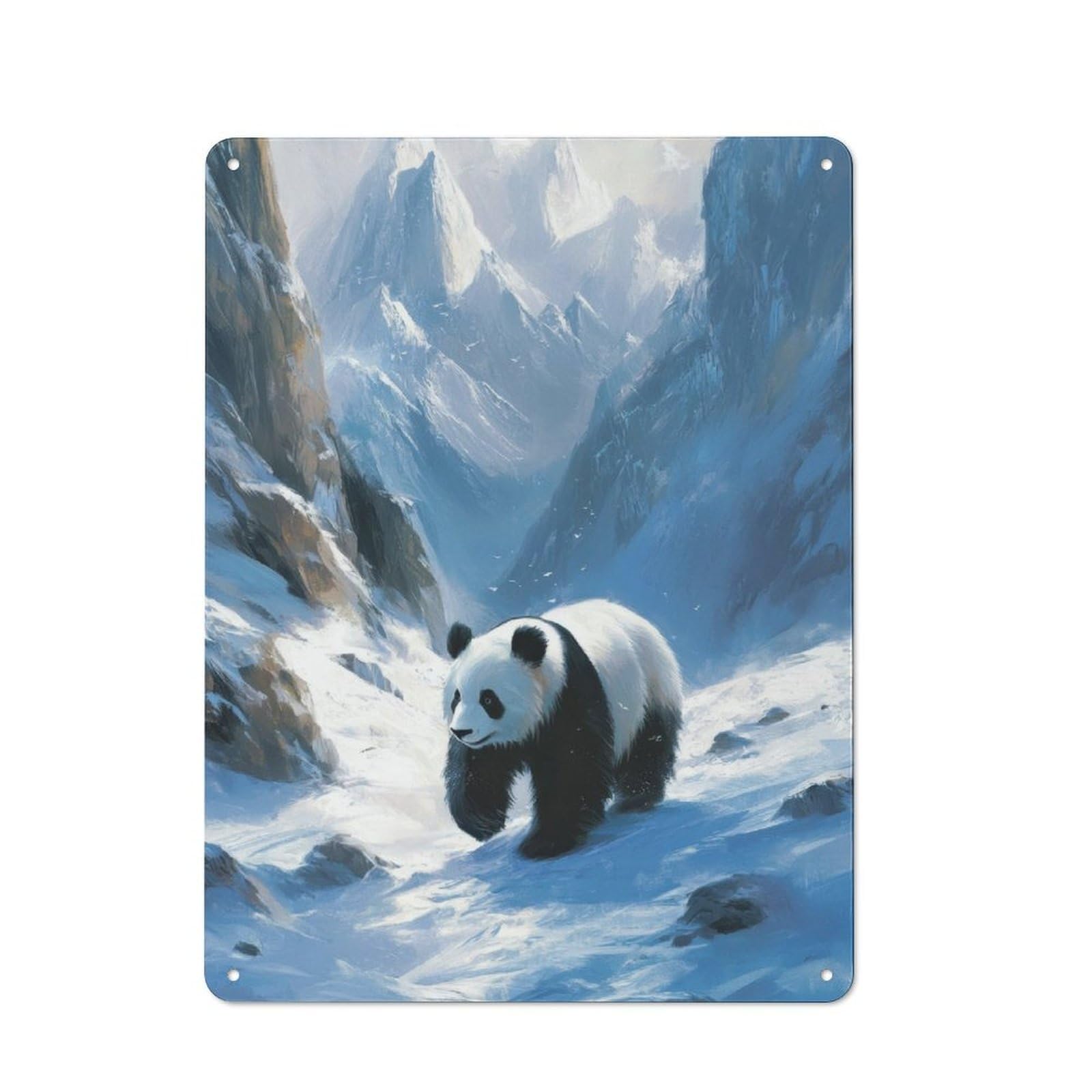 Junmoney Frost Paths Of Bamboo Panda Rustic Metal Sign 40X30cm For Lounge Or Reading Corner, For Reading Corner Decorators