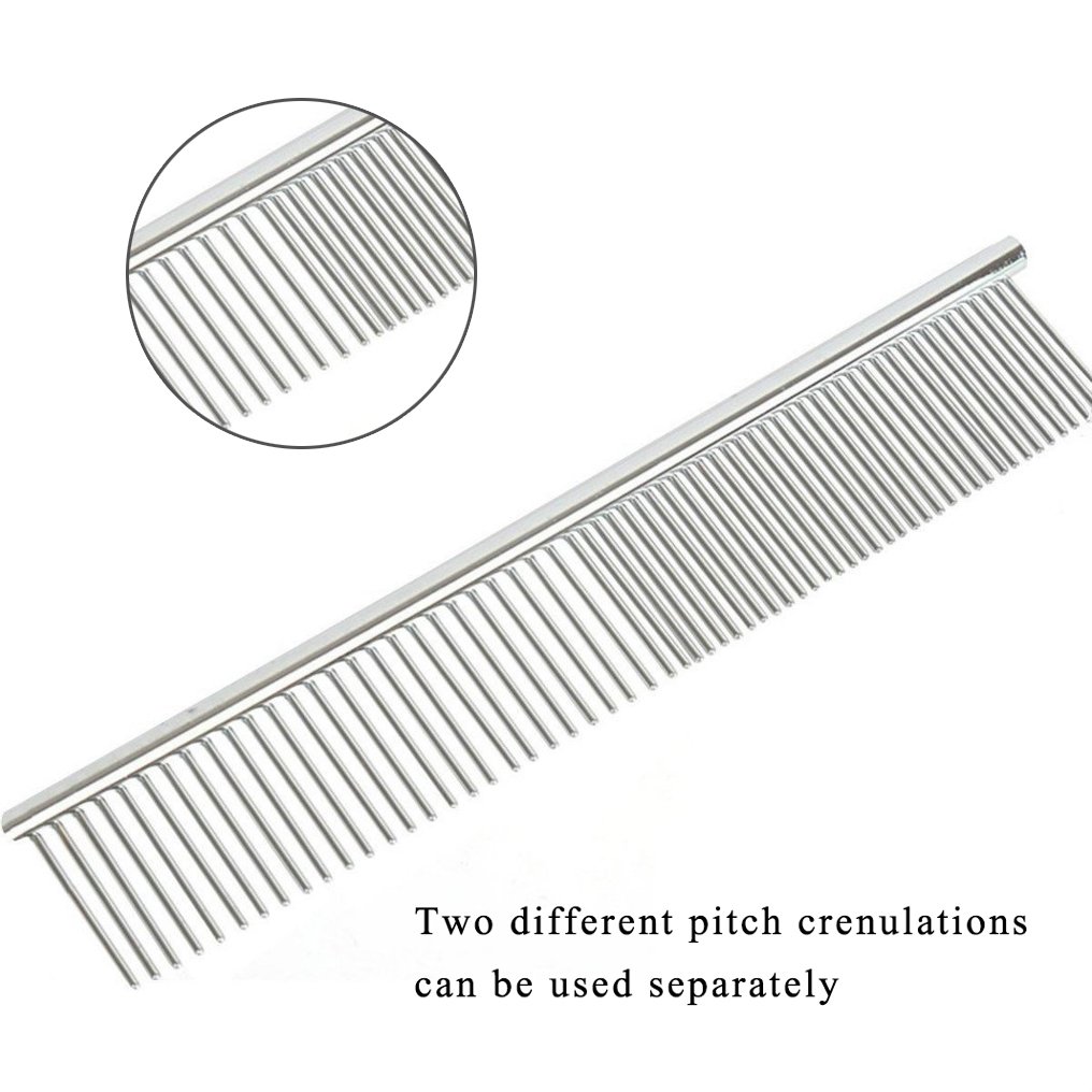 Pettine Per Cani E Gatti A Doppia Lunghezza - Denti In Acciaio Inossidabile Per Districare Nodi E Rimuovere Sottopelo - Foto 11