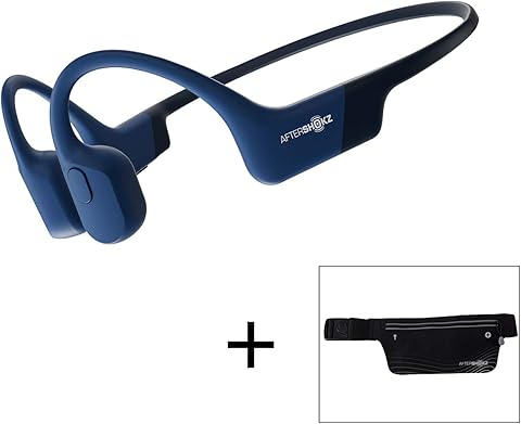 AfterShokz Aeropex Open-Ear Wireless Waterproof Bone Conduction Headphones,Blue Eclipse