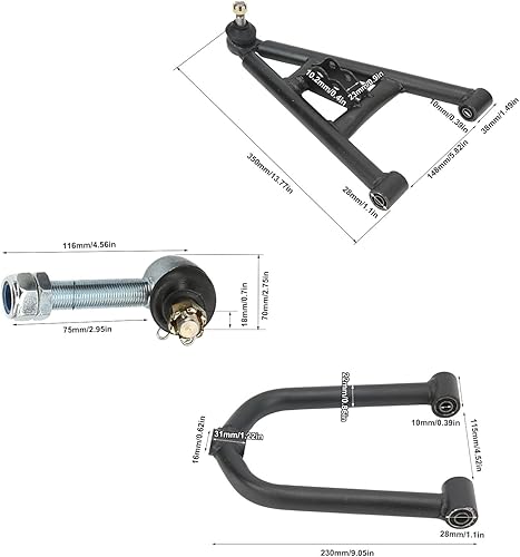 Miniatura 3 de Acouto Kart suspensión, Suspensión Delantera de Choque de Columpio Kit para 4 Ruedas Quad Bike Kart 350mm13.77in Aleación de Acero Suspensión