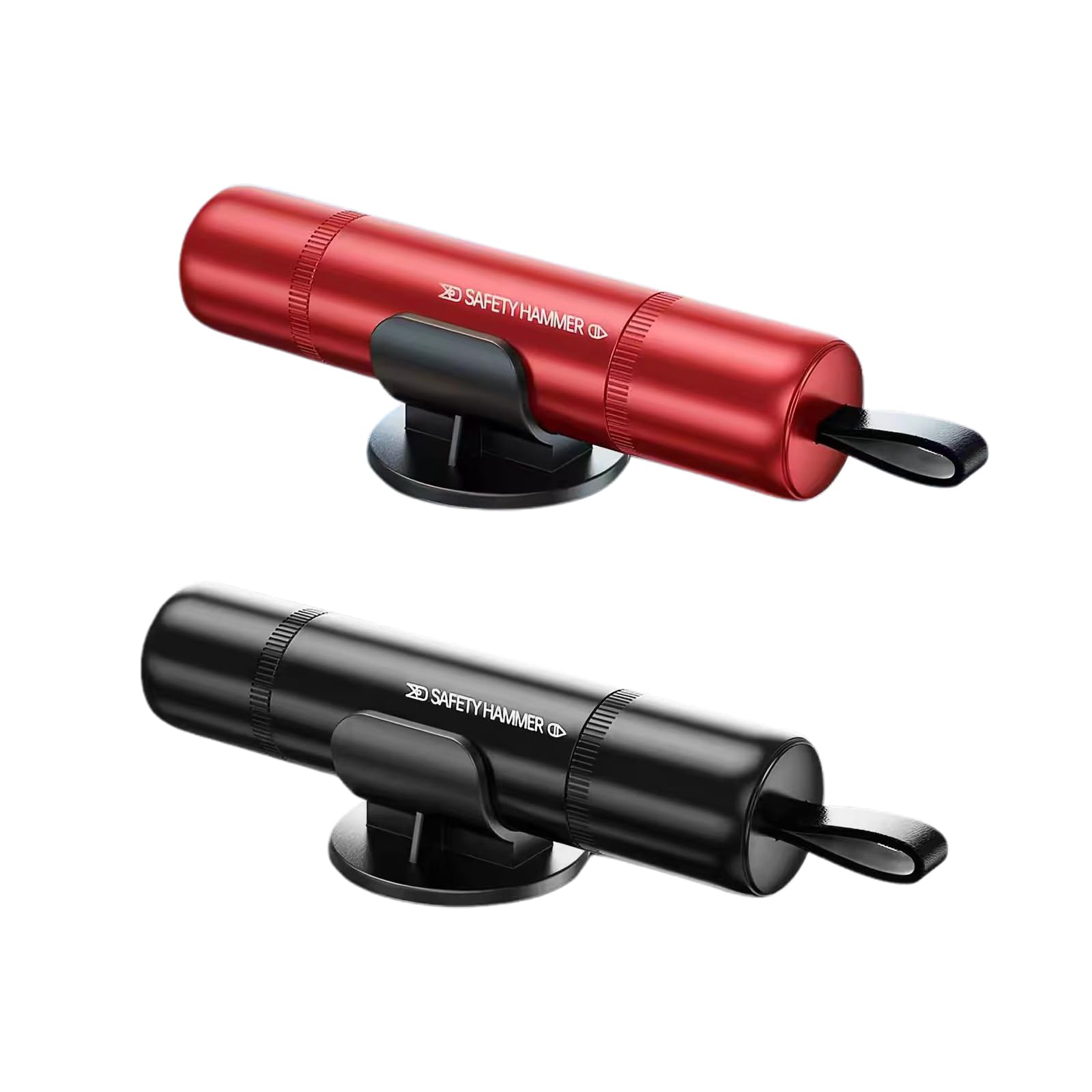 2 in 1 Gurtschneider Notfallhammer, 2 Stücke Sicherheitshammer mit Gurtschneider，Nothammer mit Testglas zum Üben, Notfallhammer Auto mit Gurt schneider für Auto und Busse, Emergency Cartool