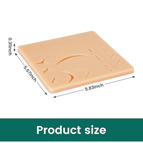 Miniatura 7 de Ultrassist Kit de sutura para estudiantes de medicina y veterinaria, almohadilla de sutura de 3 capas con incisiones precortadas, incluye