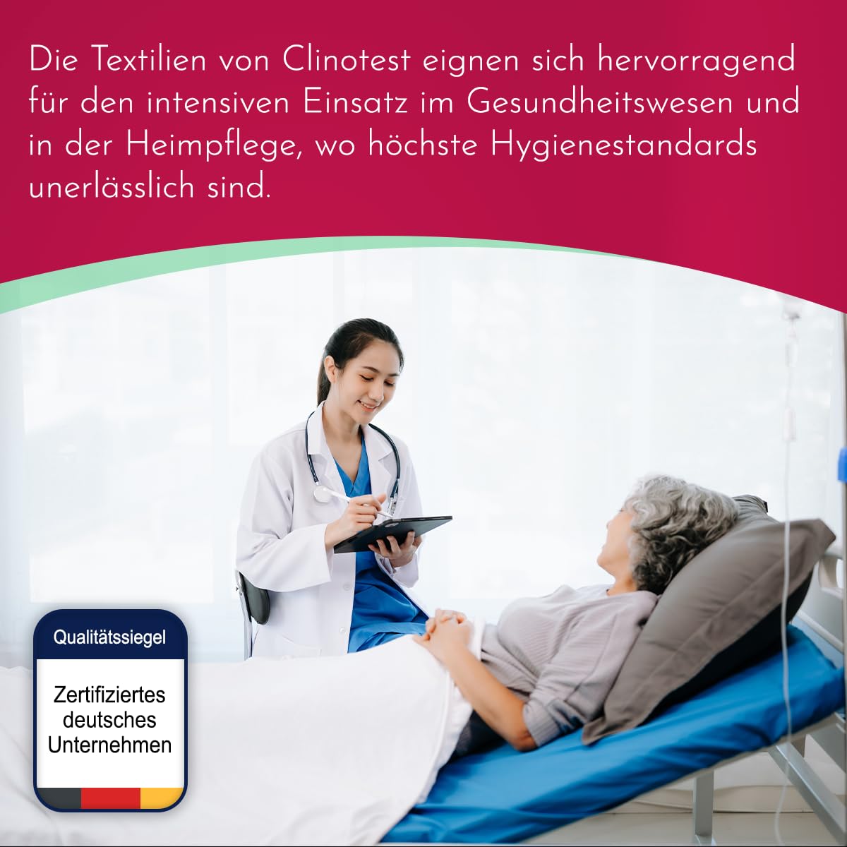 Clinotest Damenkasack Julia - 95 Grad waschbare, kochfeste Kasacks ohne Einlaufen - Kasack aus 65% Polyester, 35% Baumwolle - Pflege Berufsbekleidung für Krankenschwester, Altenpflege, Kosmetik UVM.