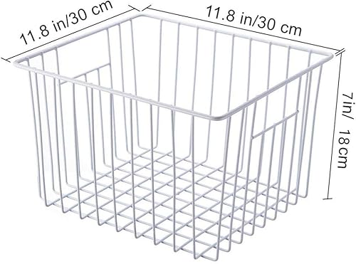Miniatura 7 de iPEGTOP Cestas profundas para refrigerador y congelador, canastas grandes para almacenamiento de alambre para el hogar, con asas, para cocina,