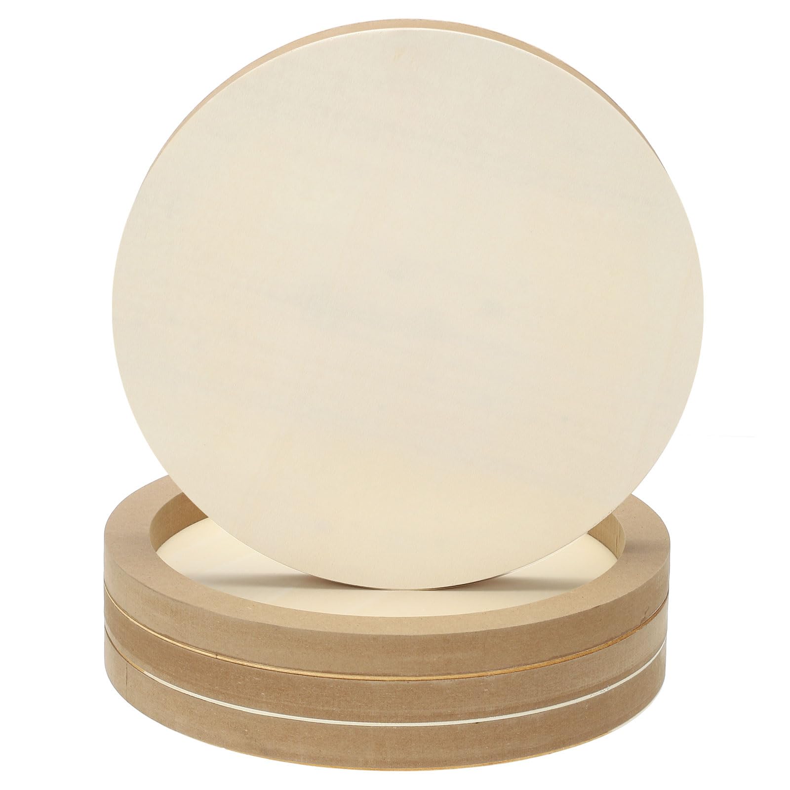 PATIKIL Paneles De Lienzo De Madera Redondos De 10", 4 Piezas Discos De Placa De Madera Sin Acabar Para Proyectos De Artesanía, Pintura Artística, Tallado, Grabado, DIY