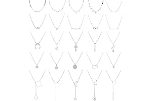 TamHoo 20 Pcs Layered Choker Necklace for Teens Y Layered Necklace Chain