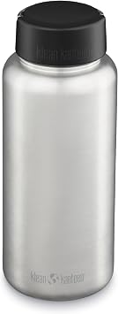 Klean Kanteen Wide Water Bottle with Loop Cap - Stainless Steel Water Bottle for Daily Hydration & Outdoor Use - Non-Insulated - BPA Free, Dishwasher Safe - Brushed Stainless, 40 oz