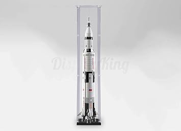 Acrylic Display case for Lego NASA Apollo Saturn V 21309,3mm Thickness dust-Free and Crystal Clear Display case with Screw Lego Set is not Included No Background