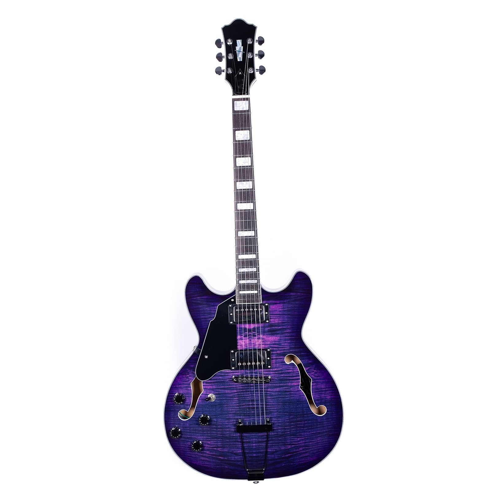 Guitarra Eléctrica Guitarra Eléctrica Para Zurdos De Jazz 6 Cuerdas Puente Cola Cuerpo Semihueco Actuación Profesional(Type 2)
