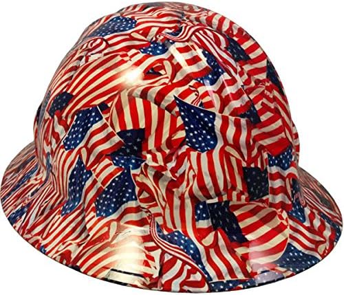Texas America Safety Company USA Wavy Flag Full Brim Style Hydro Dipped Hard Hat