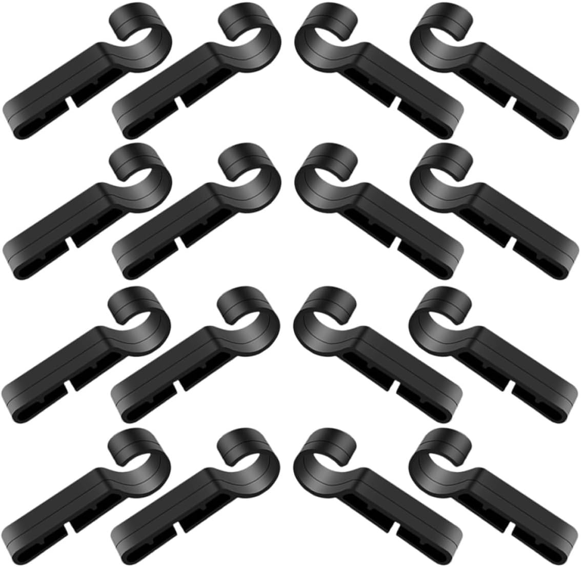 20pcs Black Plastic Hard Hat Headlamp Clips for Headlamp