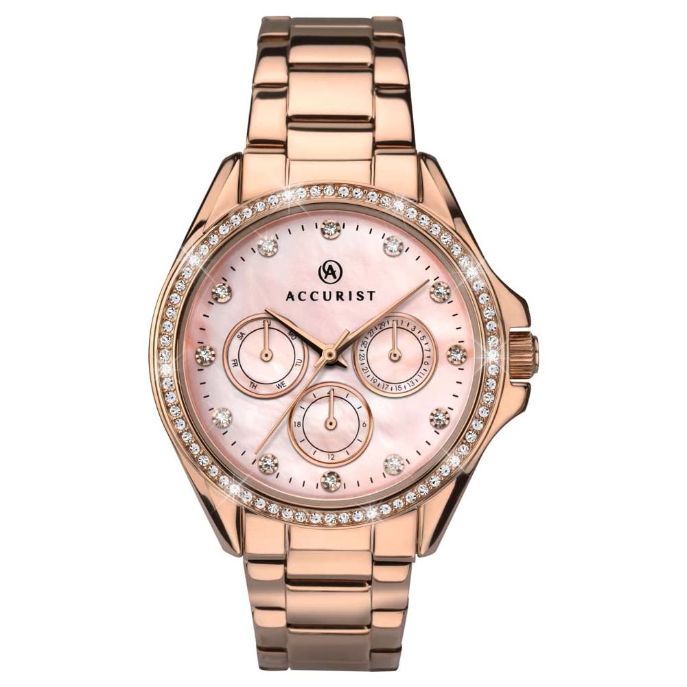 Accurist8094 Ladies Classic Watch, Pink, bracelet