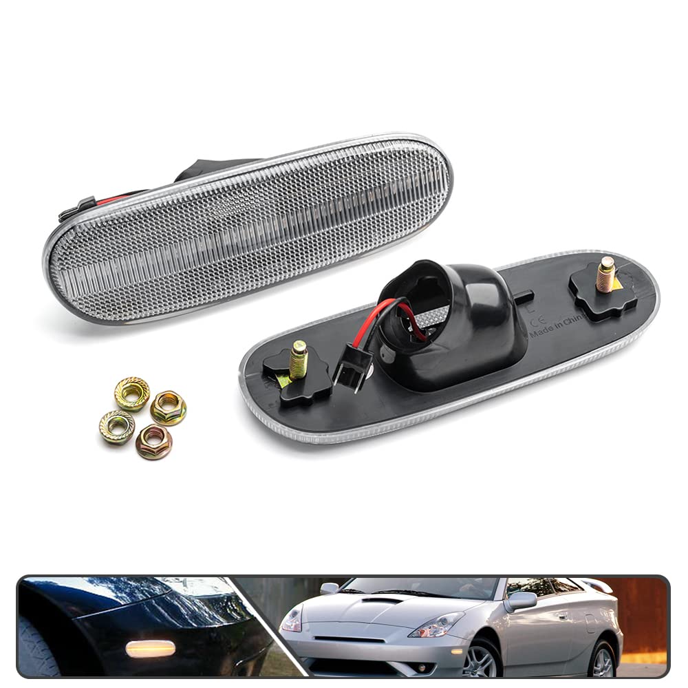 2Pcs Full Amber LED Side Marker Lights for Toyota Supra JZA80 MR2