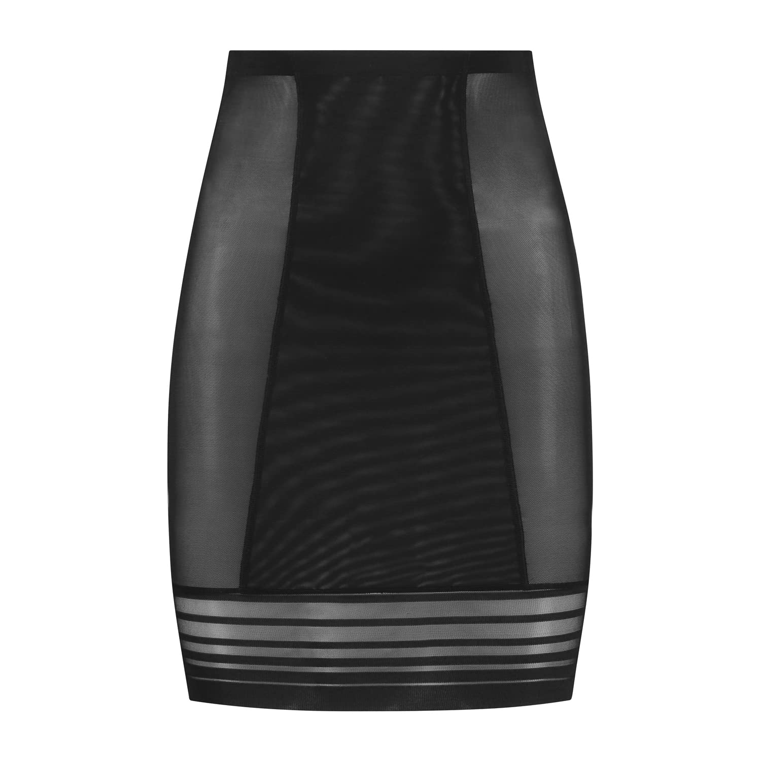 Bye Bra Powermesh Jupe Taille Haute, Contrôle Élevé, Béquille en Coton, Sangle en Silicone, Vêtement Amincissant pour Femme, Vêtement Amincissant Powermesh, Beige/Noir/Marron Clair, S-XXL