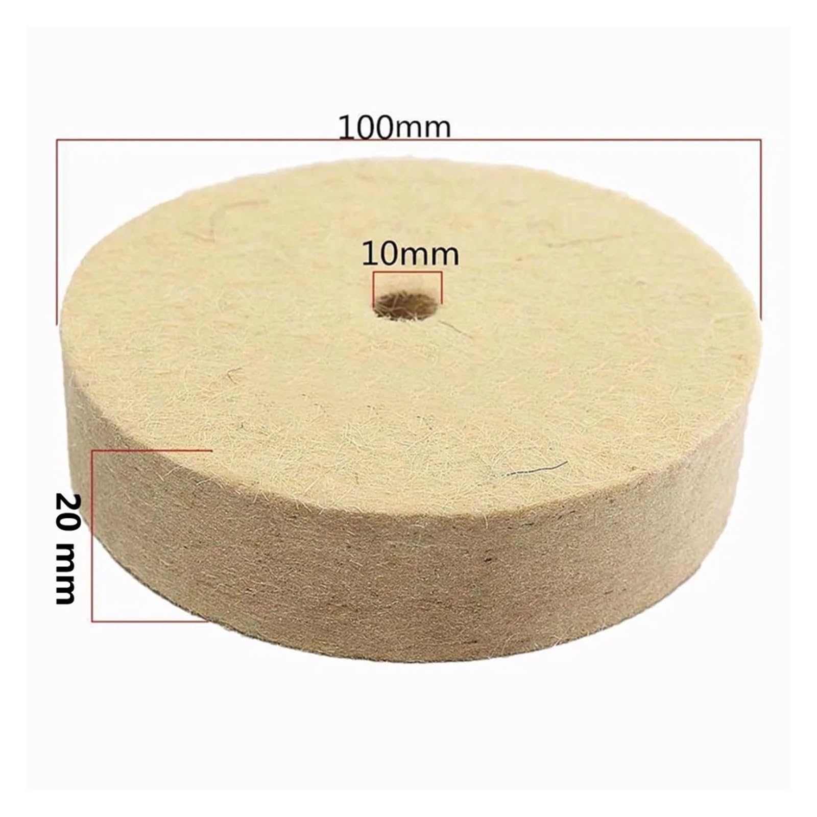 Rueda pulidora de fieltro de lana de 4 pulgadas, herramienta giratoria con almohadilla de disco, 100x20mm