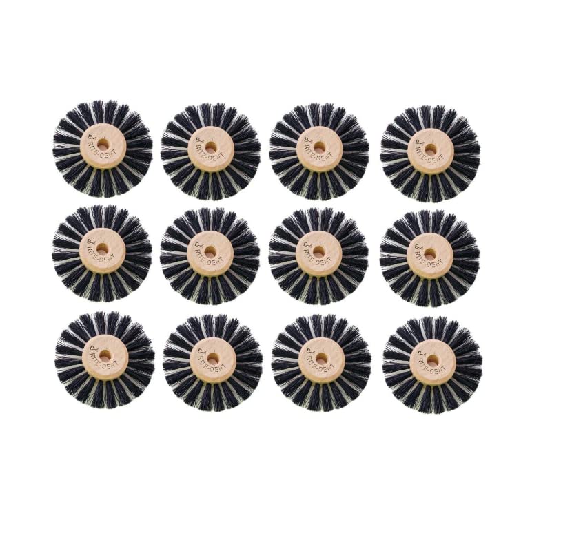 Lathe Round Bristles Brush Size B4 Wood Center 1 Row of Bristles 12 Brushes Per Pack - Dental Lab