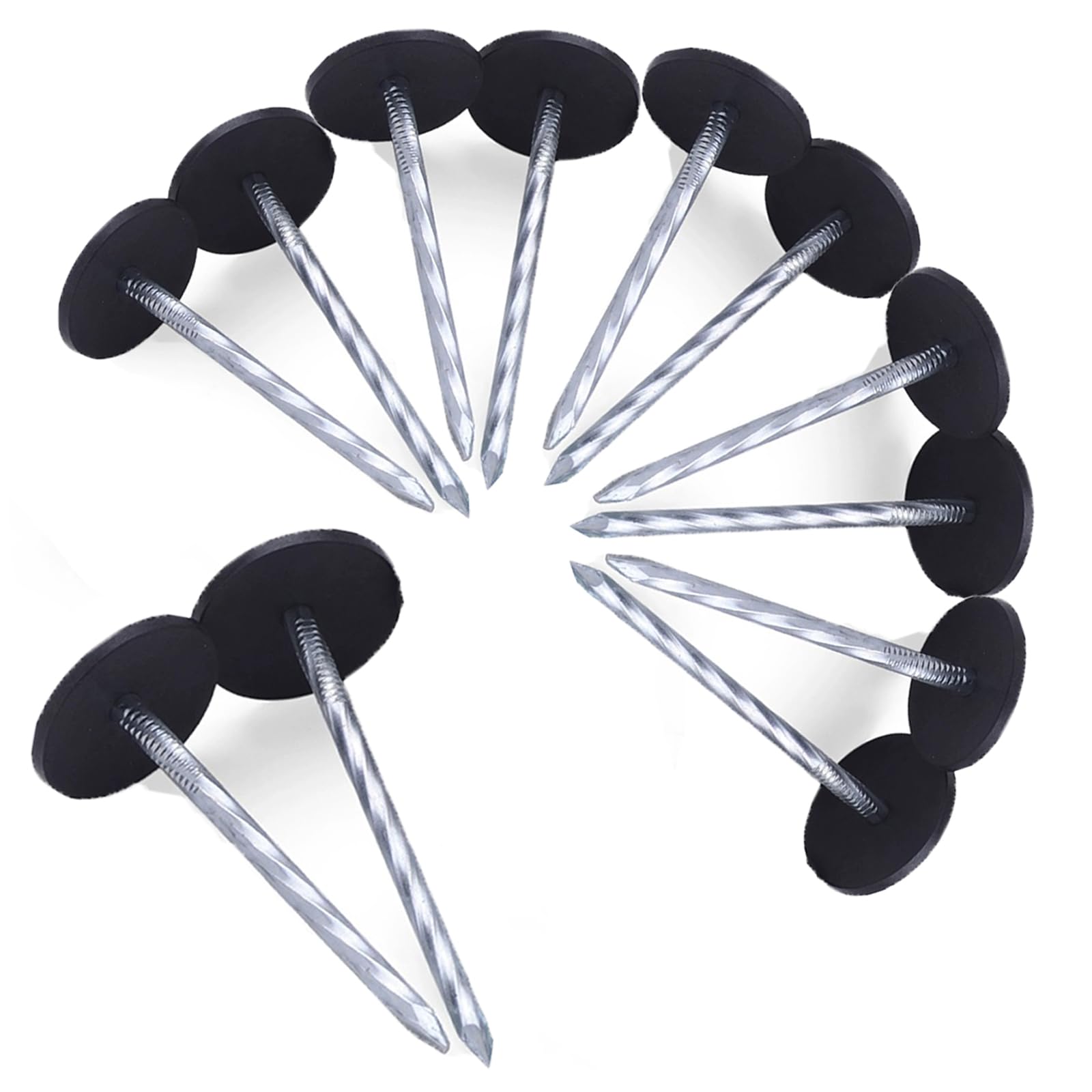 Heavy Duty Tent Groundsheet Peg 12Pcs, 9cm Metal Awning Pegs Camping Pegs, Steel Hard Ground Tent Pegs Awning Accessories for Weed Mat, Camping, Hiking (12 Pcs)