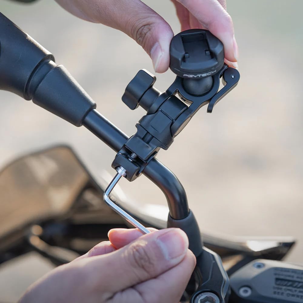 PGYTECH CapLock - Supporto per specchietto retrovisore per Action Camera Smartphone Cap Lock Handle Bar Specchietto retrovisore Bicicletta Bici Fisso Vlog Shooting